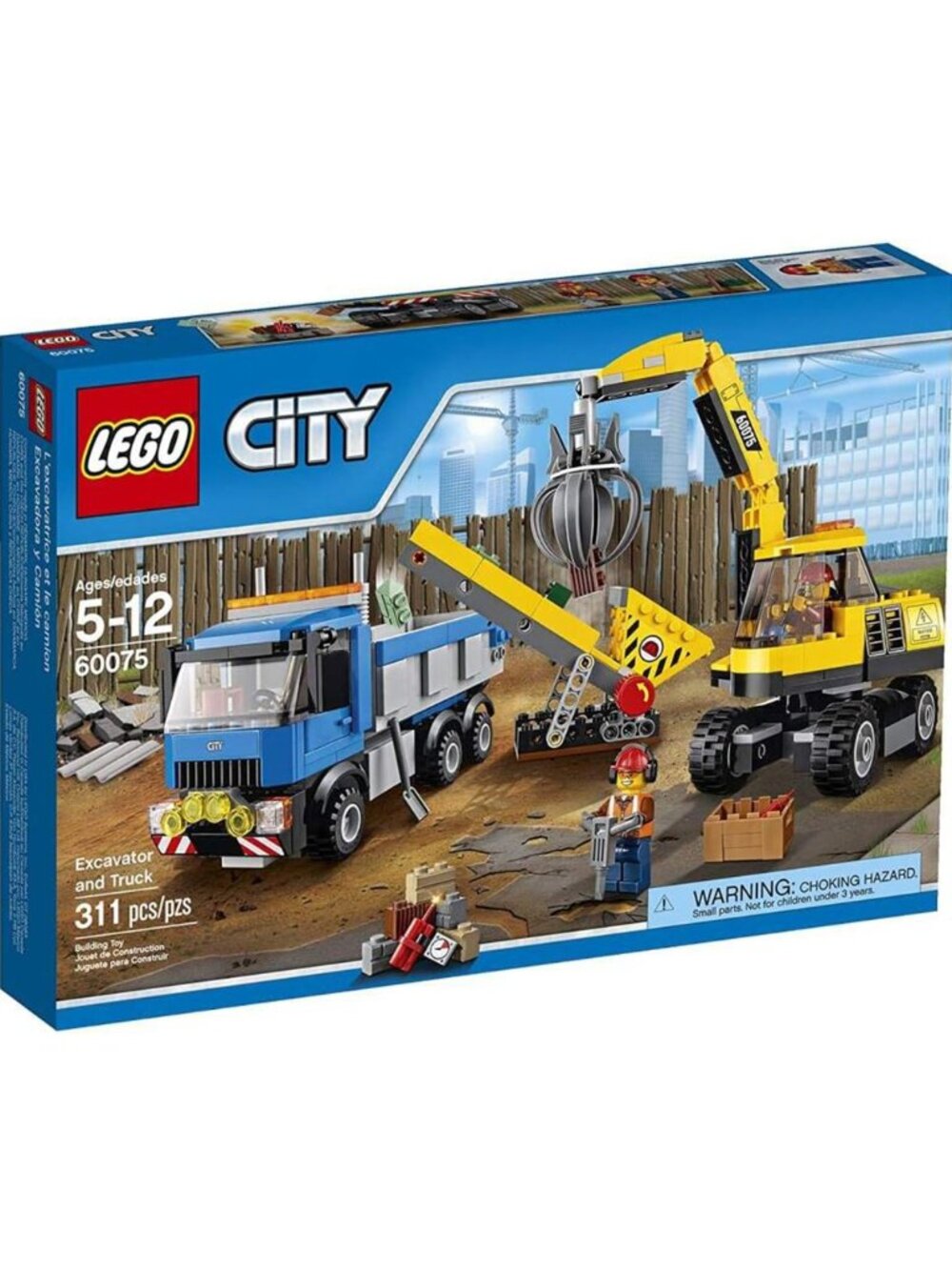 LEGO City 60075 Excavator & Truck – Retired Complete Set w/ Box & Instructions
